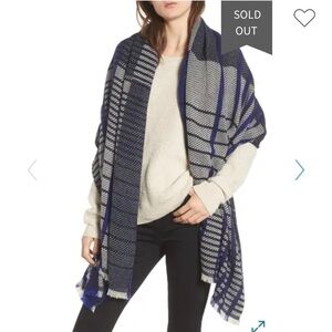 Nwt Treasure&Bond Plaid Blanket Fringe Scarf Wrap
